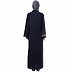 Front open abaya with side embroidery work- Navy Blue